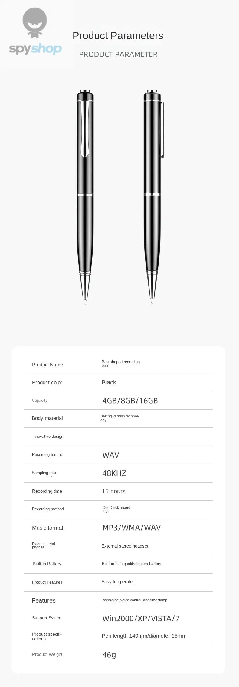 0-128G Mini Pen Activated Voice Recorder Espia U Disk Professional Audio Record Noise Reduce Sound Digital Dictaphone MP3 Player Spy-shop.com