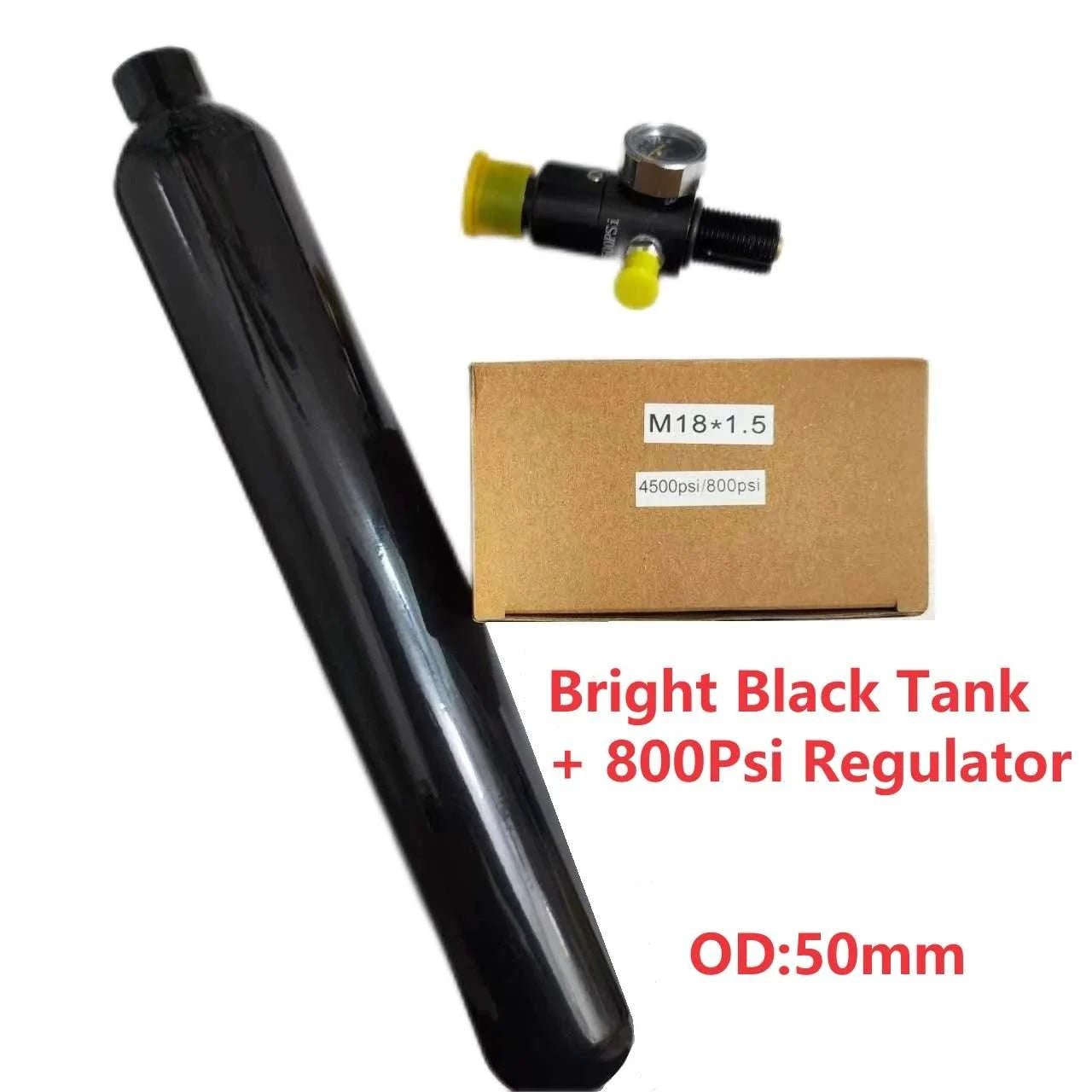 0.38L Aluminum Diving Tank Bottle 20MPa M18 Thread 4500 PSI-Bright -2200Psi