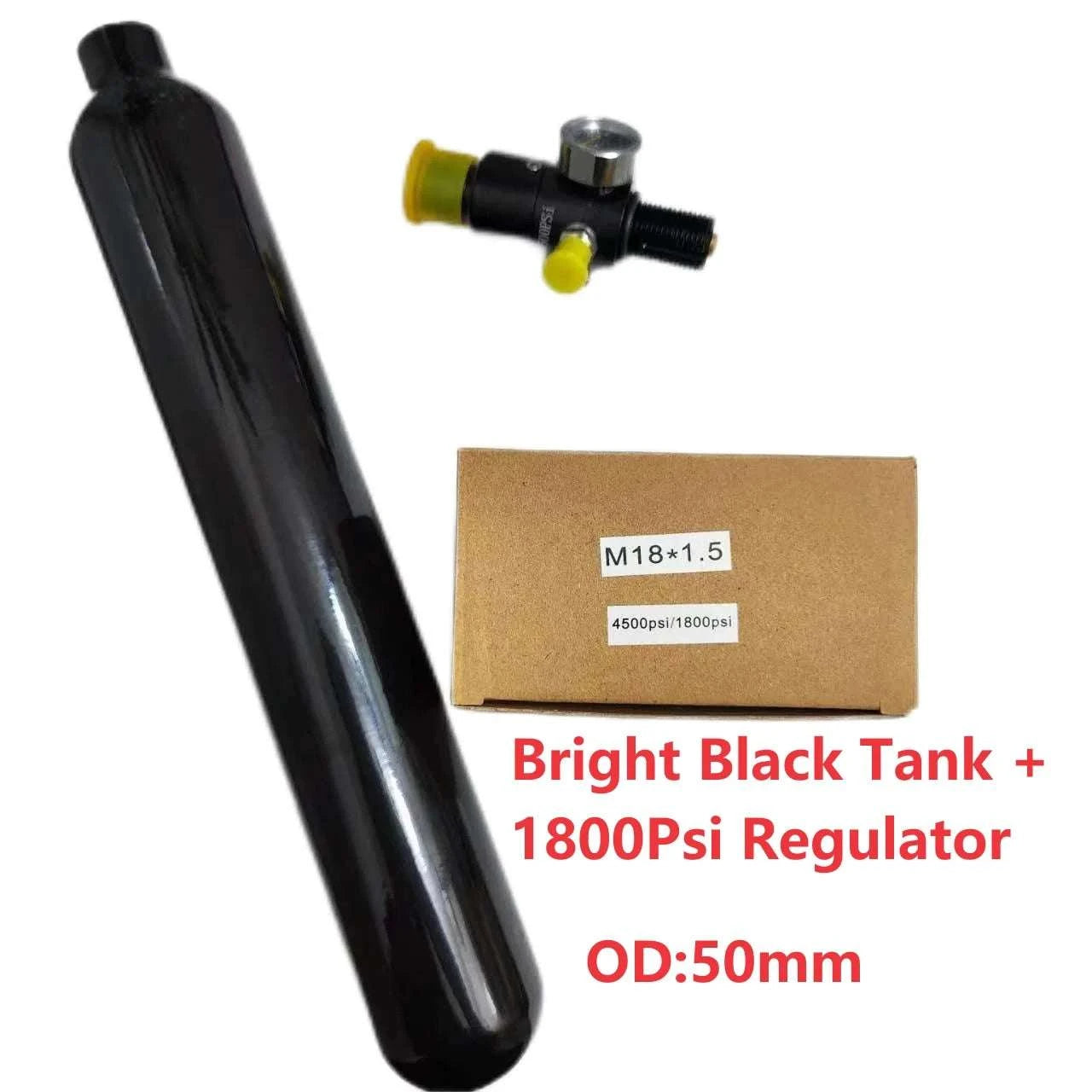 0.38L Aluminum Diving Tank Bottle 20MPa M18 Thread 4500 PSI-Bright -2200Psi