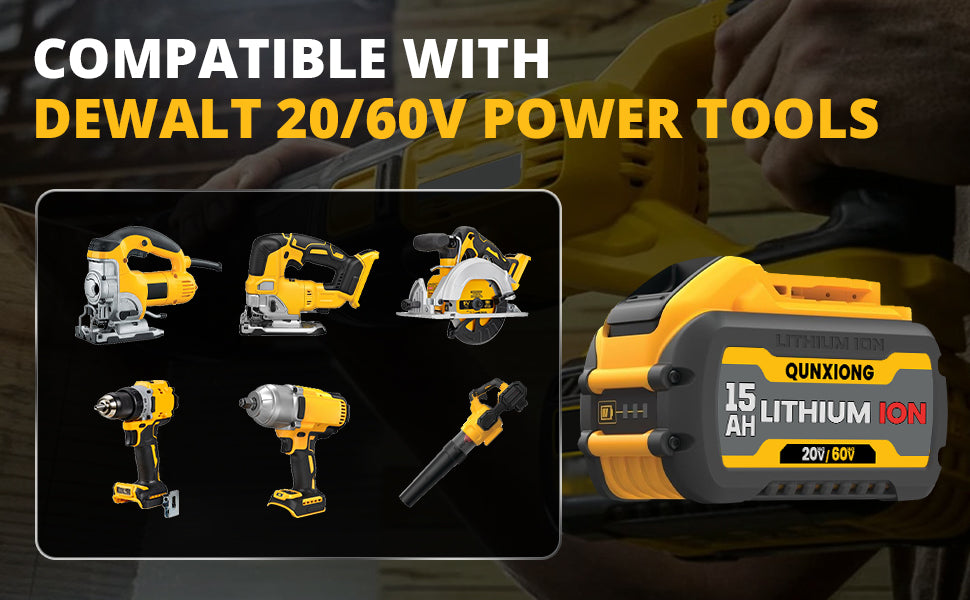 9/12/15Ah DCB609 20v 60v Max Lithium-ion Battery 21700 Replace for Dewalt DCB606 DCB200 DCB182 Power Tool Battery Pin