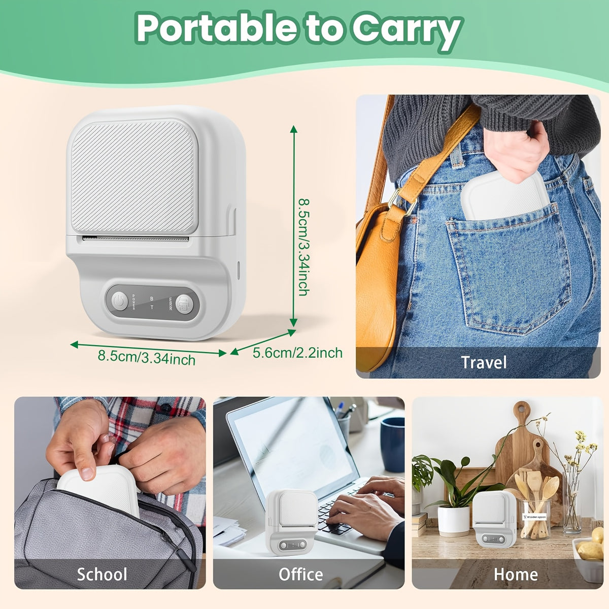 Bluetooth Thermal Label Printer and Paper Options