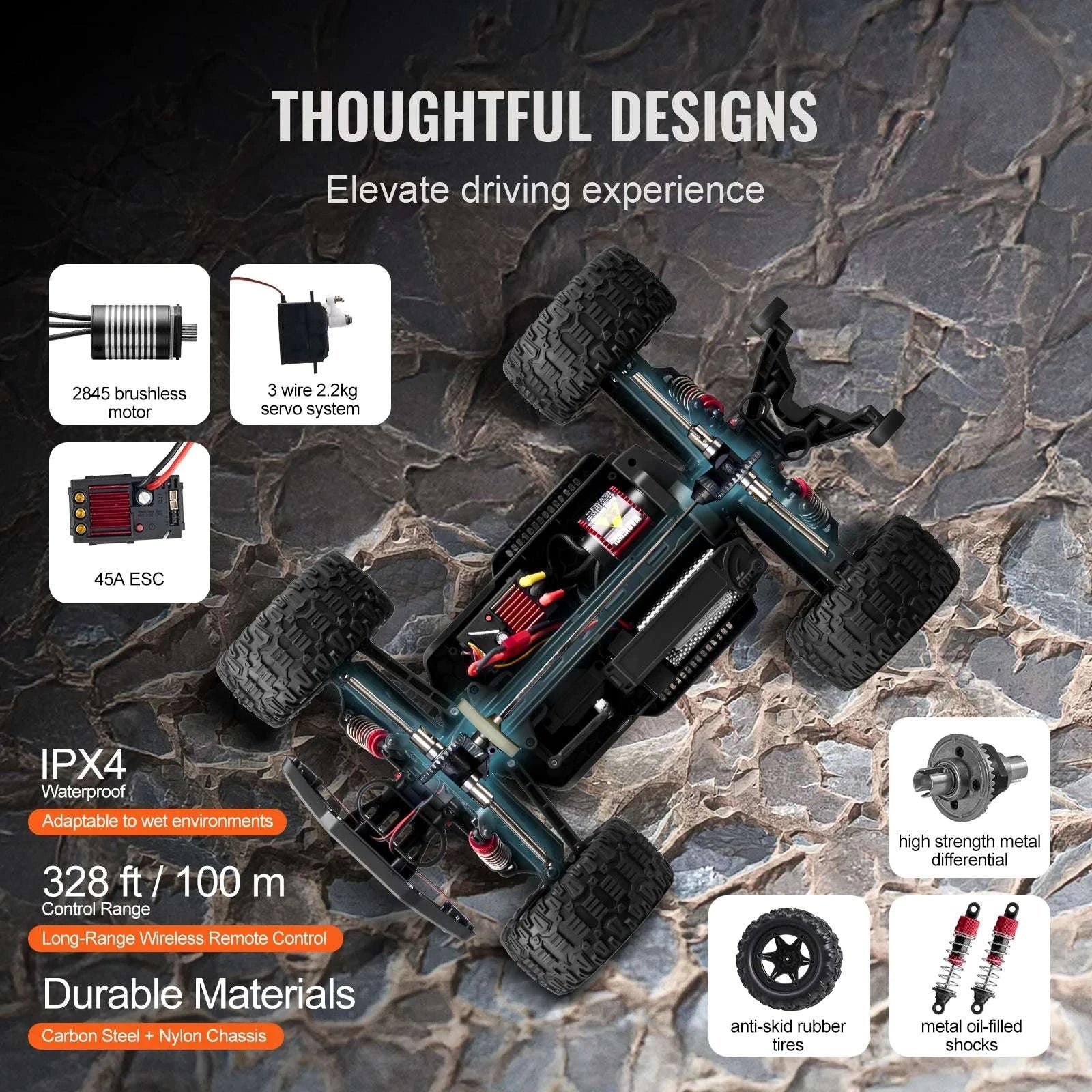 1:10 RC Off-Road Truck 50 km/h 4WD High-Speed All Terrain Car-1PC / CZECH REPUBLIC