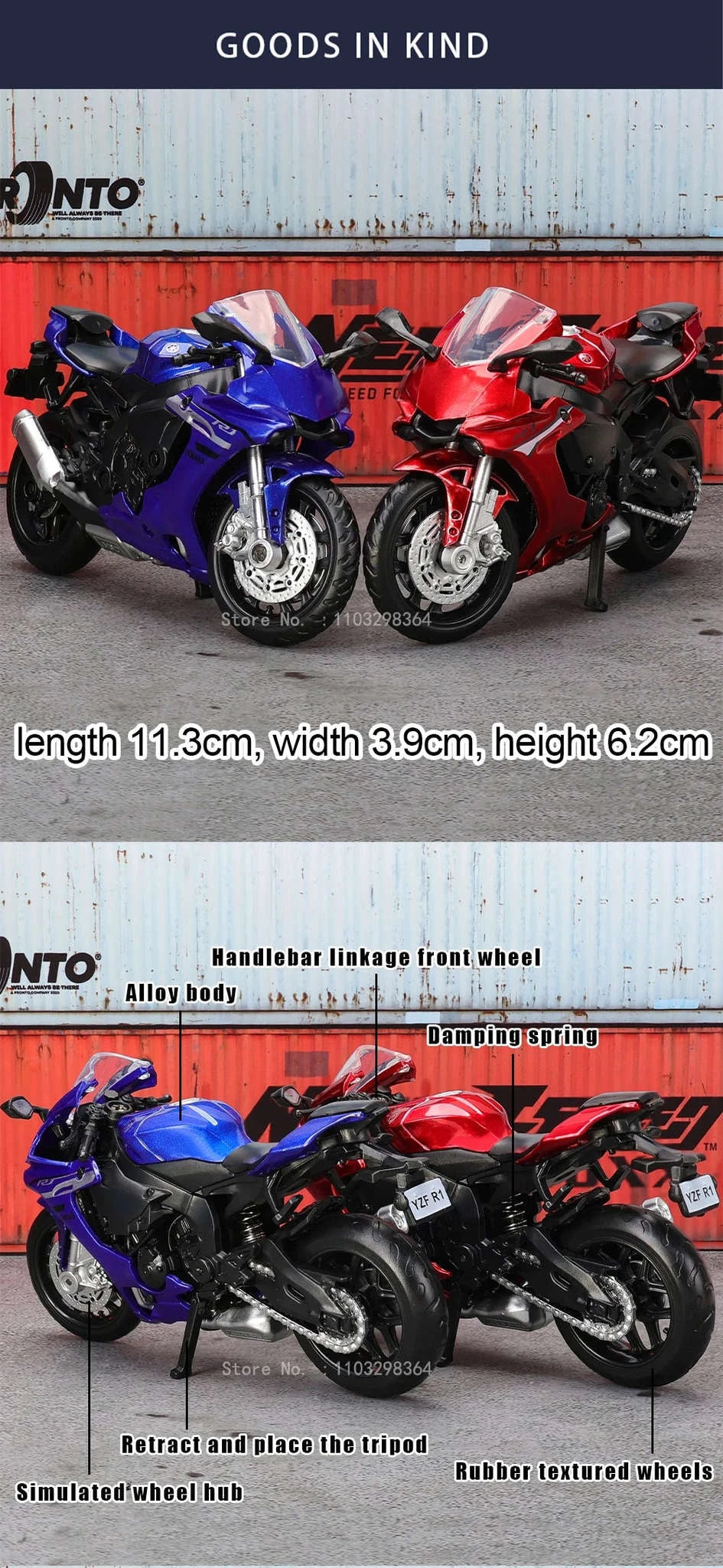 1:18 Kawasaki Ninja H2R Die‑Cast Motorcycle Model-1-18 GSX-R1000