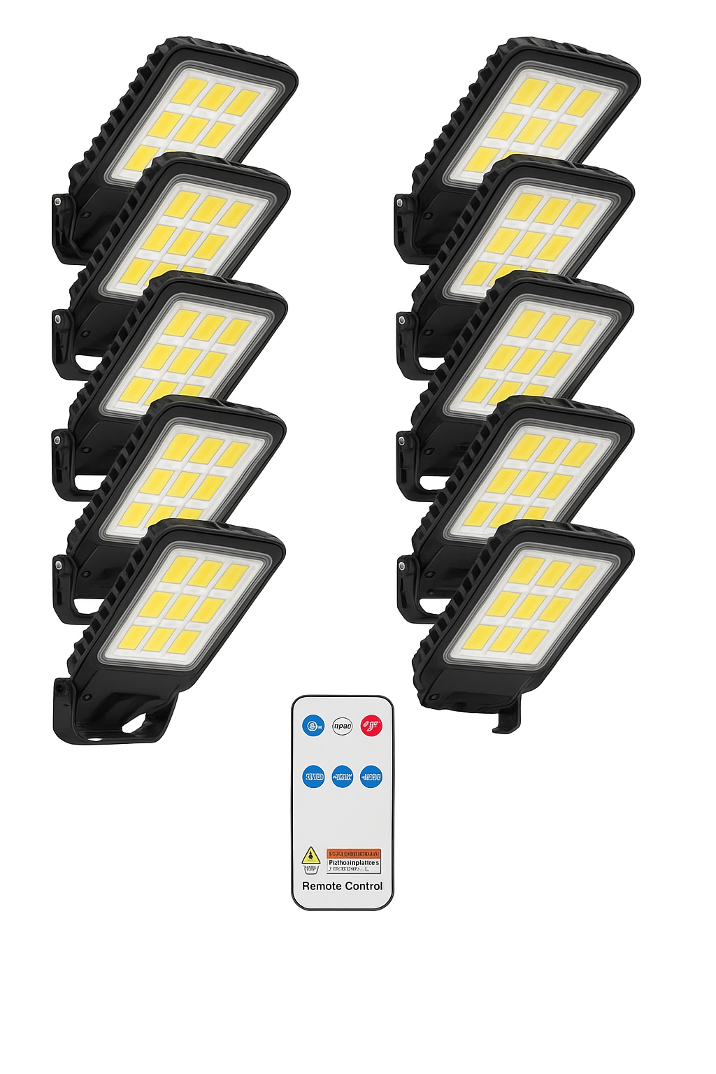 Solar Outdoor Motion Sensor Wall Light, 108 LED, Remote Control, IP65 Waterproof