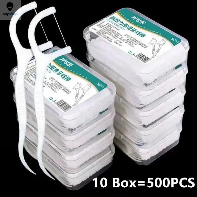 1/2/5/10 Box Portable Disposable Dental Floss Plastic Toothpick High-tension Dental Floss Stick Dental Floss Box Oral Care Spy-shop.com