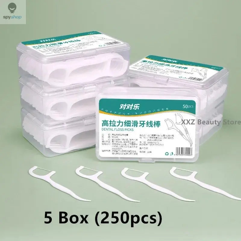 1/2/5/10 Box Portable Disposable Dental Floss Plastic Toothpick High-tension Dental Floss Stick Dental Floss Box Oral Care Spy-shop.com