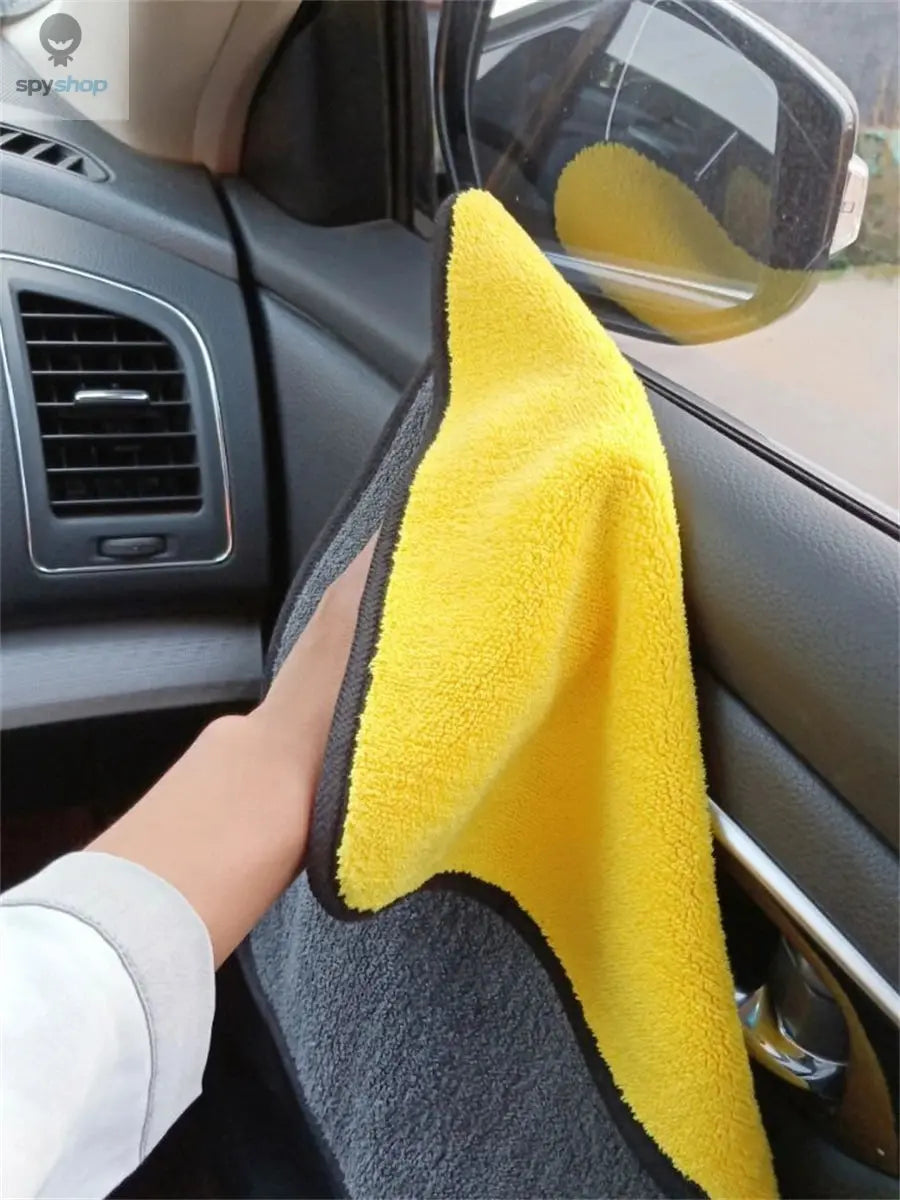 1/2/6pcs Microfiber Cleaning Towel Thicken Soft Drying Cloth Car Body Washing Towels Double Layer Clean Rags Car Accessories Spy-shop.com