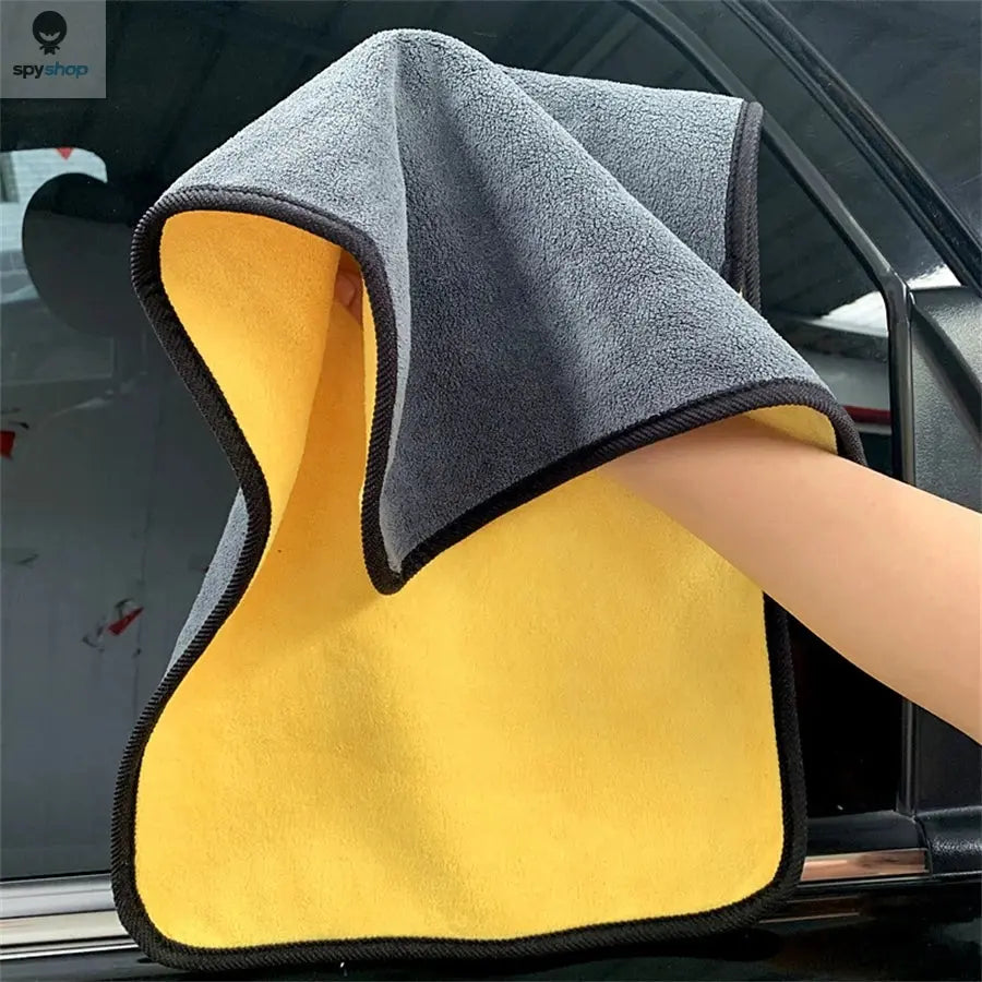 1/2/6pcs Microfiber Cleaning Towel Thicken Soft Drying Cloth Car Body Washing Towels Double Layer Clean Rags Car Accessories Spy-shop.com