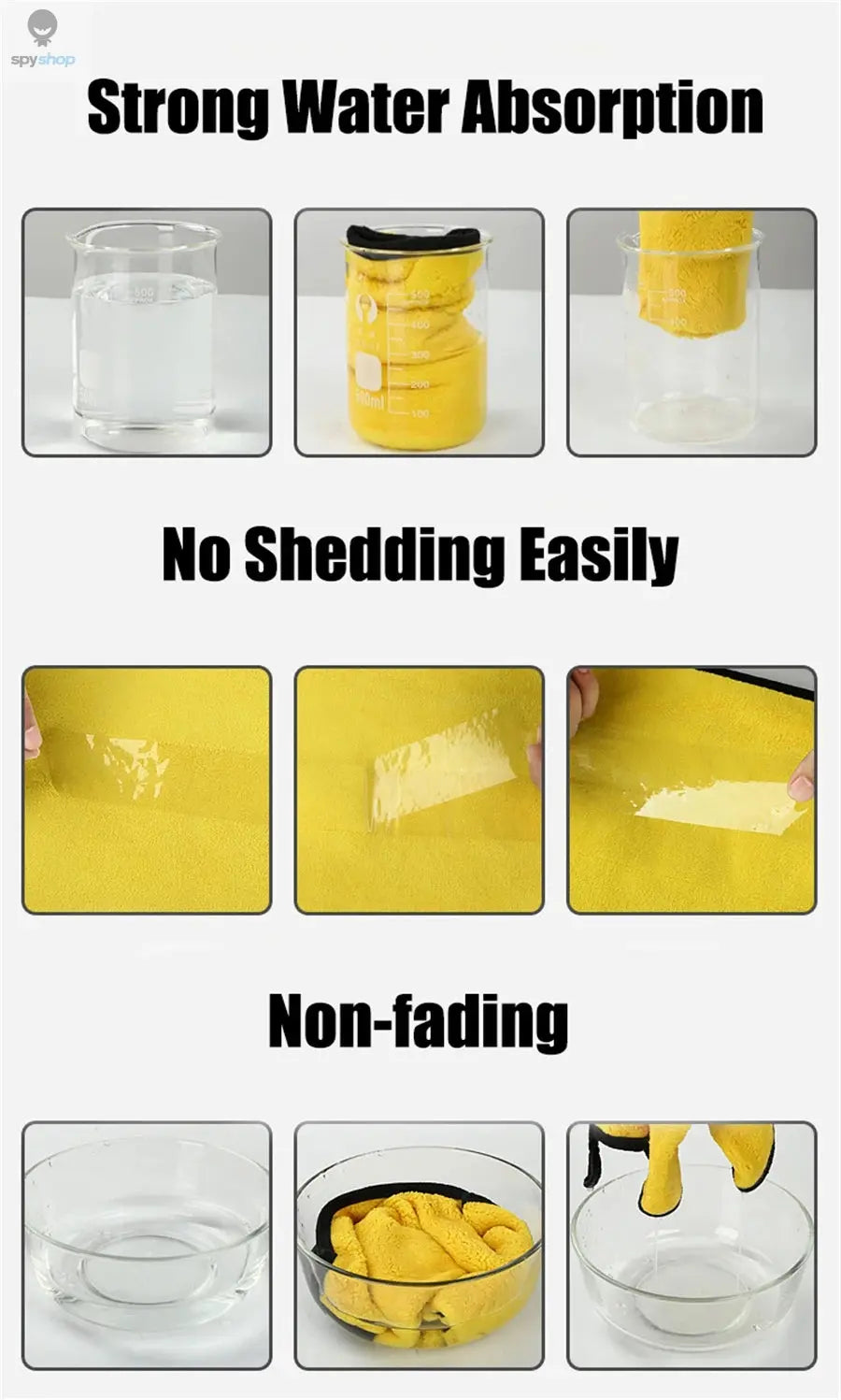 1/2/6pcs Microfiber Cleaning Towel Thicken Soft Drying Cloth Car Body Washing Towels Double Layer Clean Rags Car Accessories Spy-shop.com