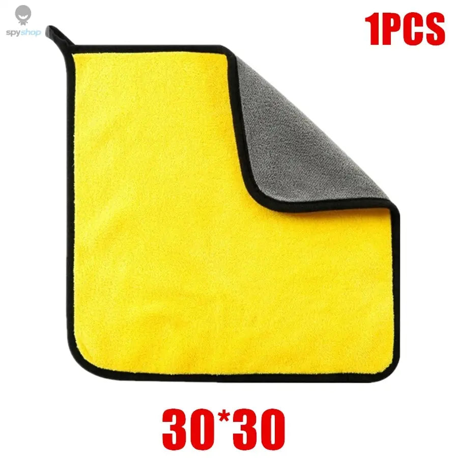 1/2/6pcs Microfiber Cleaning Towel Thicken Soft Drying Cloth Car Body Washing Towels Double Layer Clean Rags Car Accessories Spy-shop.com