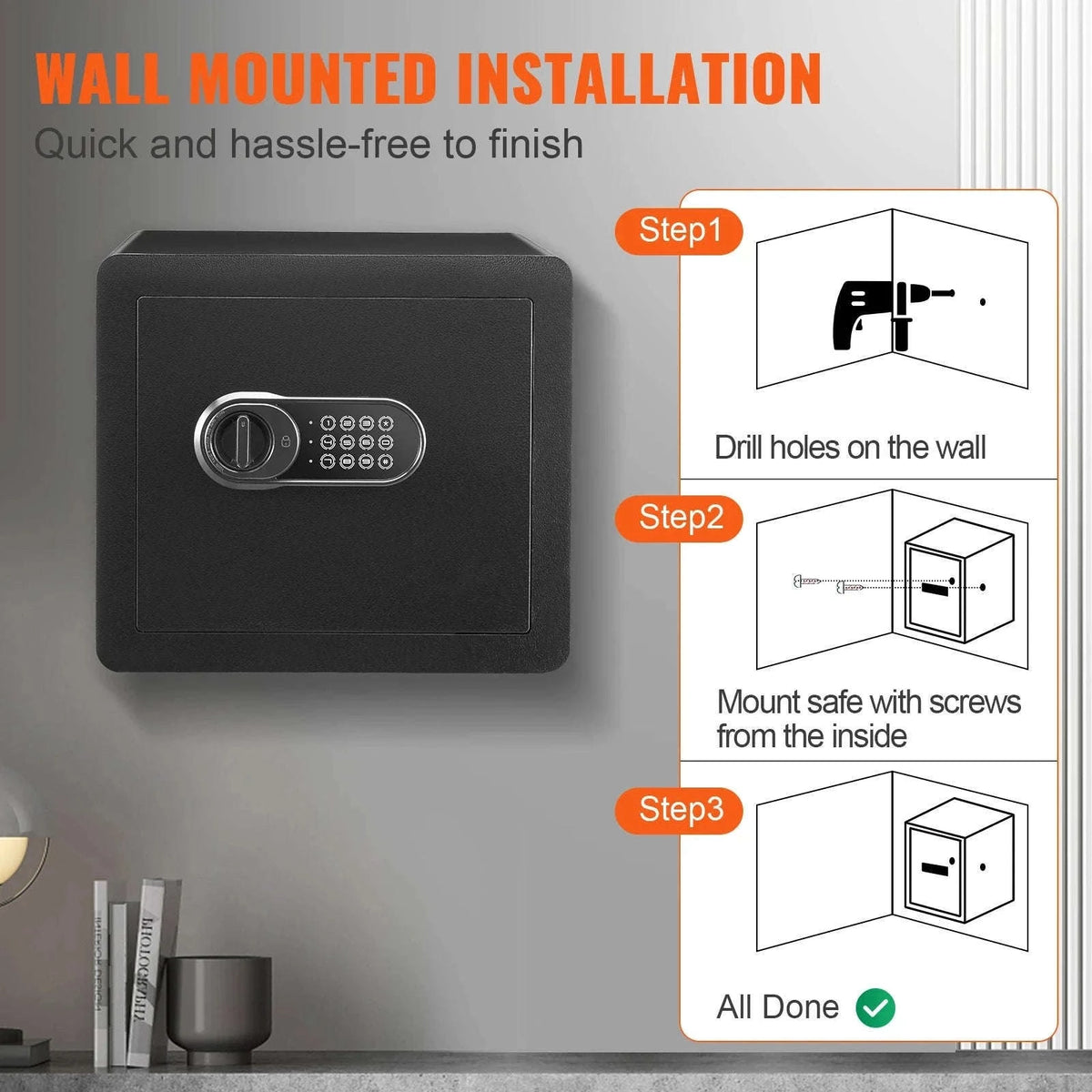 1.2 Cubic Feet Electronic Safe Box with Digital Access and Override Keys-1.2 Cubbic Fit / Poland
