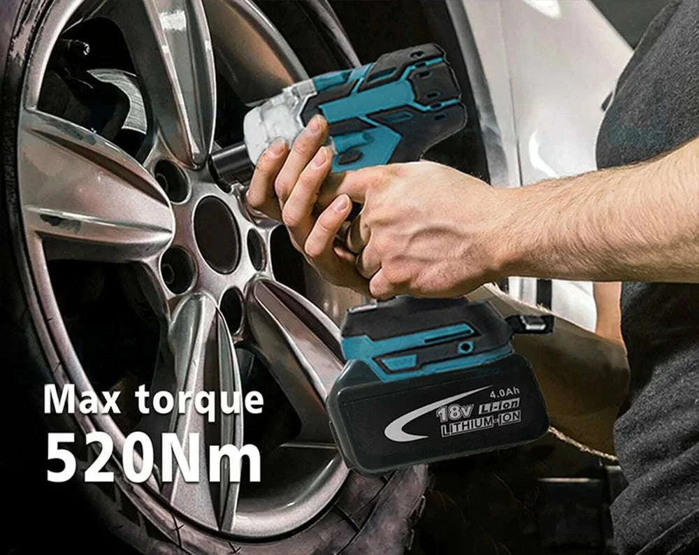 1/2 Inch 520Nm Brushless Cordless Impact Wrench with Toolbox Set-2 Batteries Set / Germany