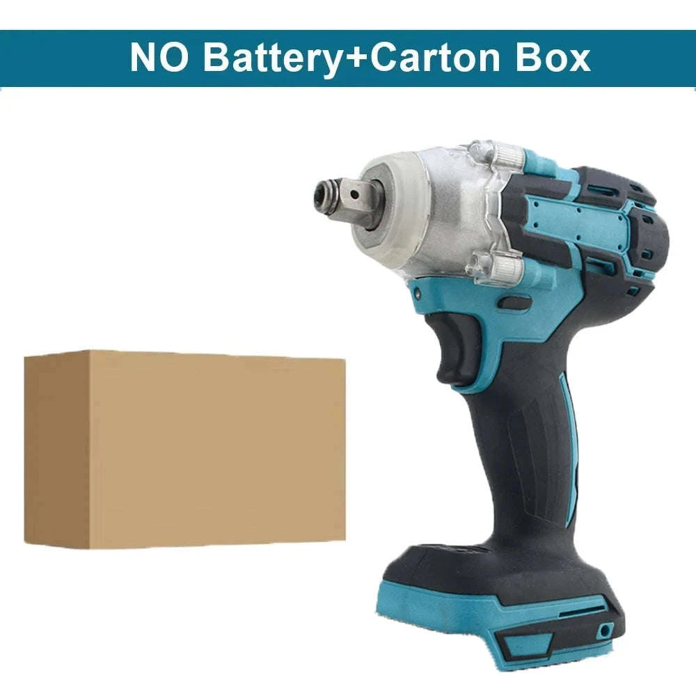1/2 Inch 520Nm Brushless Cordless Impact Wrench with Toolbox Set-2 Batteries Set / Germany