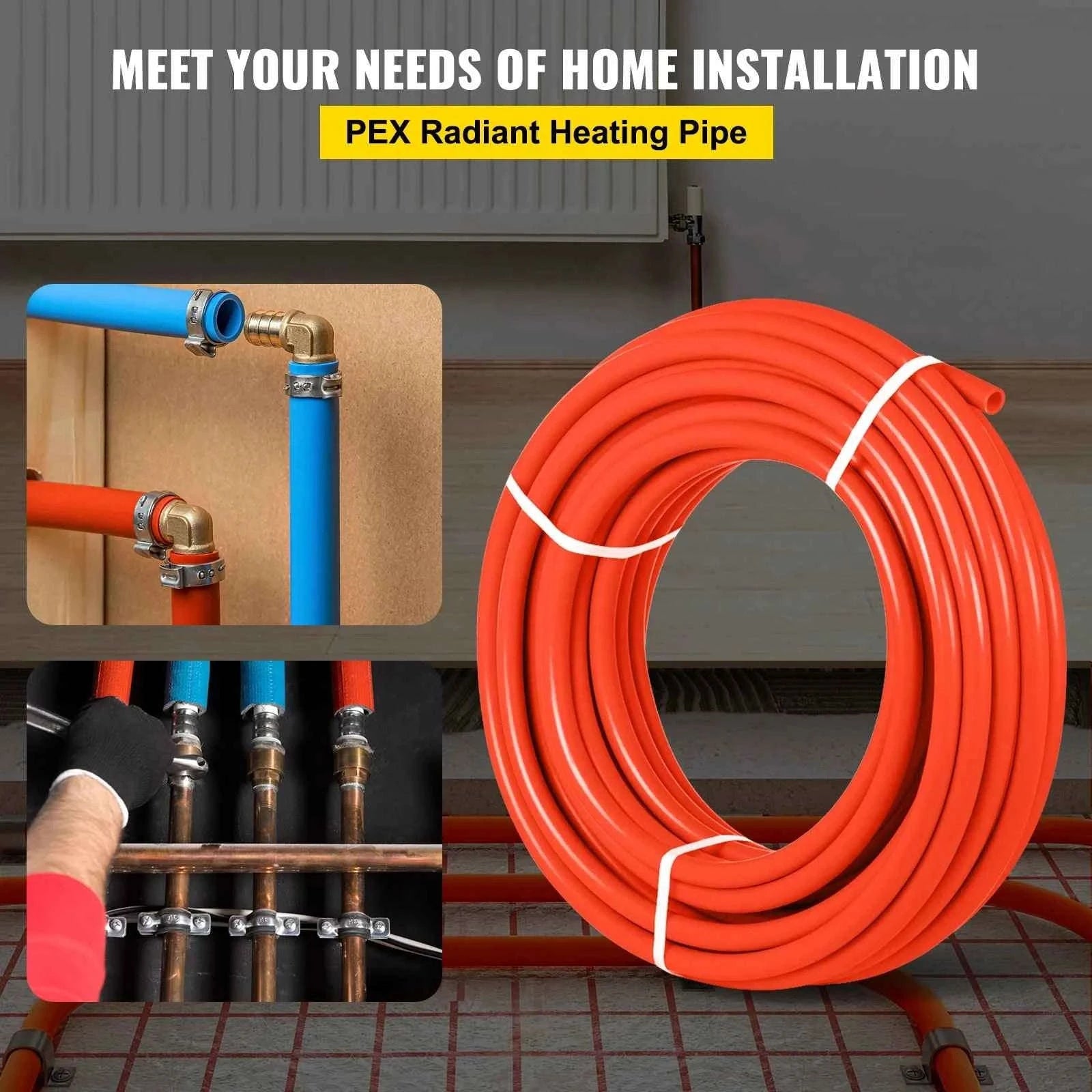 1/2 Inch x 1000 ft Oxygen Barrier PEX Tube for Radiant Floor Heating and Hot/Cold Water-red / United States