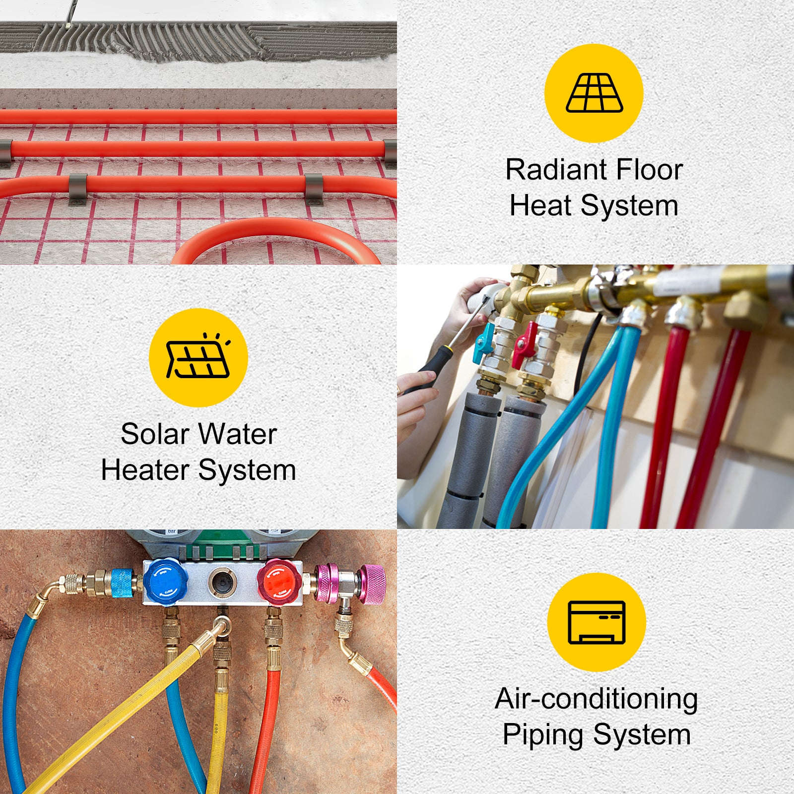1/2 Inch x 1000 ft Oxygen Barrier PEX Tube for Radiant Floor Heating and Hot/Cold Water-red / United States