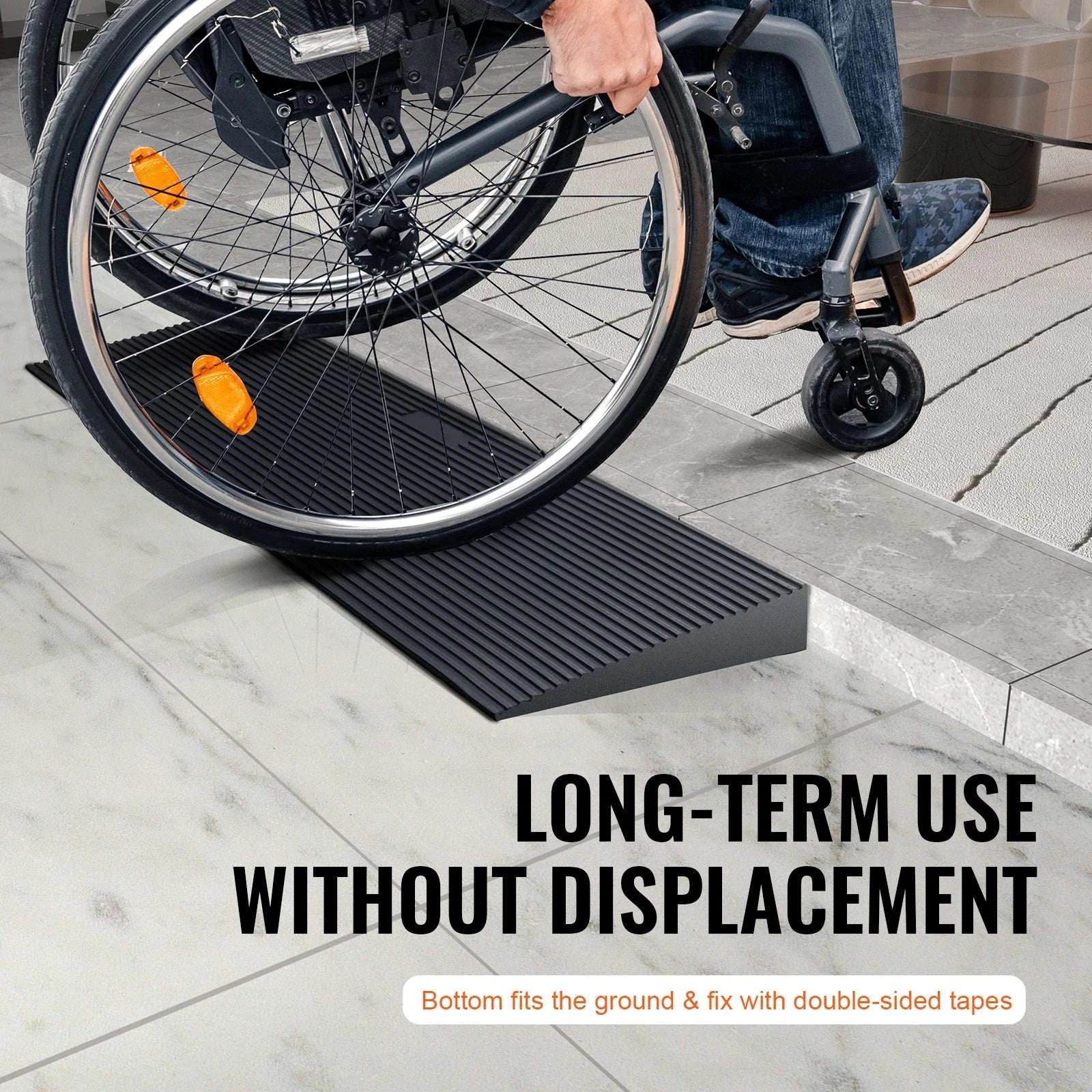 1.2" Threshold Ramp Rubber Wheelchair Ramp Cuttable Heavy Duty-35.4x7.9x1.2in / United States