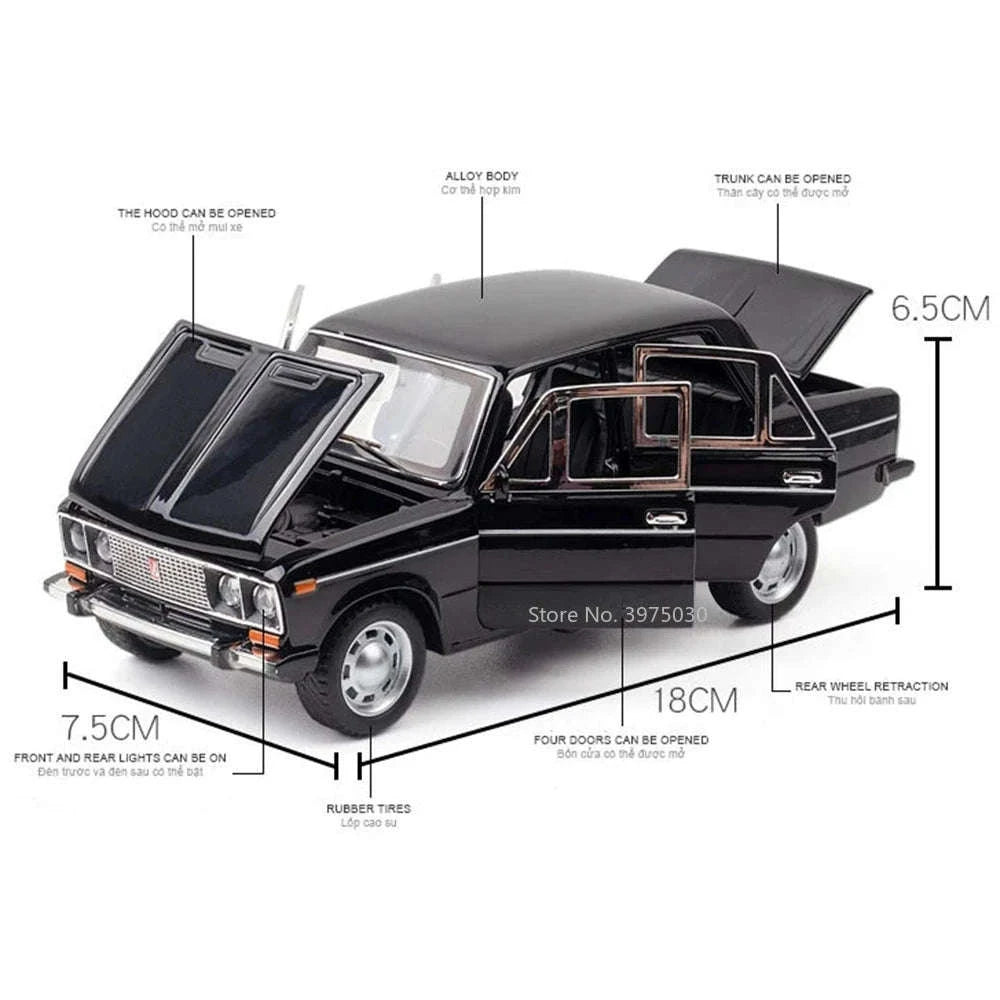 1/24 LADA 2106 Alloy Diecast Car Model-Black