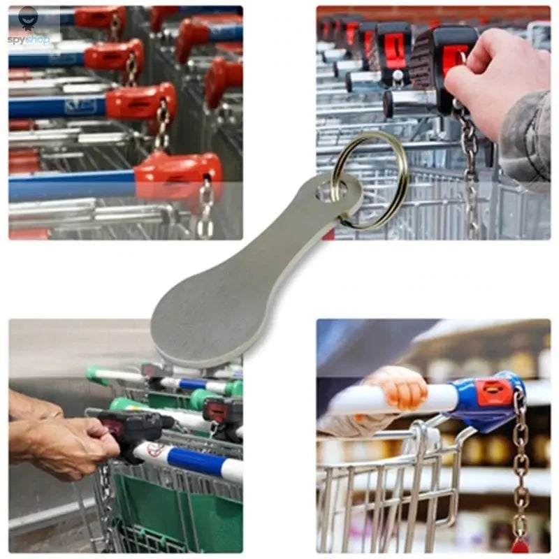 1/2pcs Metal Shopping Cart Tokens Trolley Token Key Ring Decorative Keychain Multipurpose Shopping Portable For Home Outdoor Spy-shop.com