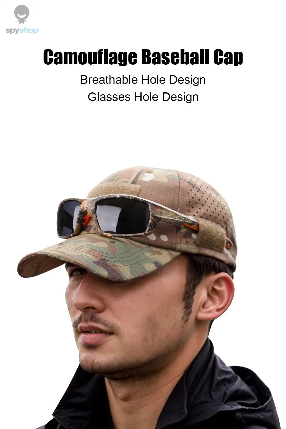 1/2pcs New Men Camouflage Baseball Cap Breathable Sunscreen Hat Outdoor Sports Hunting Hiking Camping Beach Fishing Sun Hat Spy-shop.com