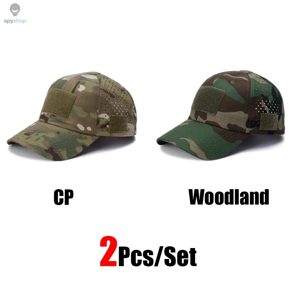 1/2pcs New Men Camouflage Baseball Cap Breathable Sunscreen Hat Outdoor Sports Hunting Hiking Camping Beach Fishing Sun Hat Spy-shop.com