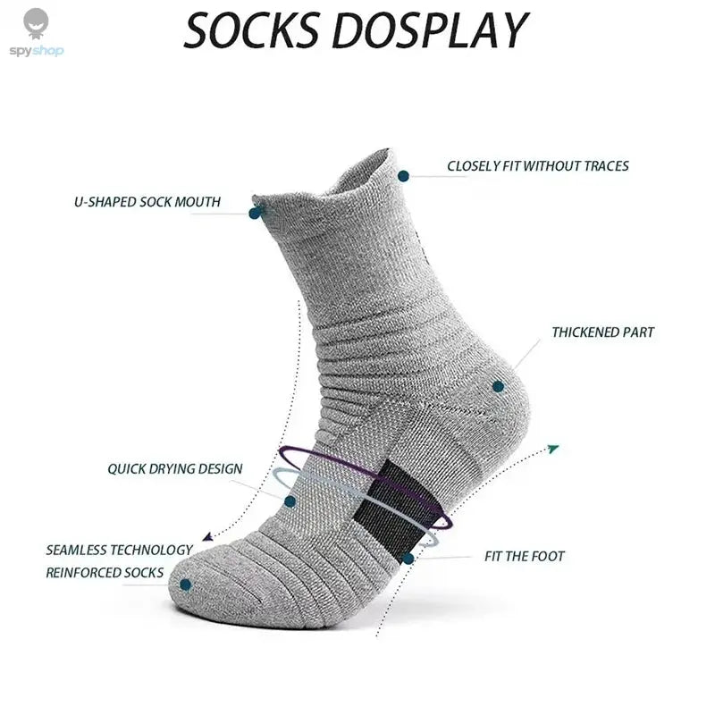 1/3 Pairs Anti-slip Football Socks Men Cotton Sock Short Long Tube Soccer Basketball Sport Socks Breathable Deodorous Sock 39-45 Spy-shop.com