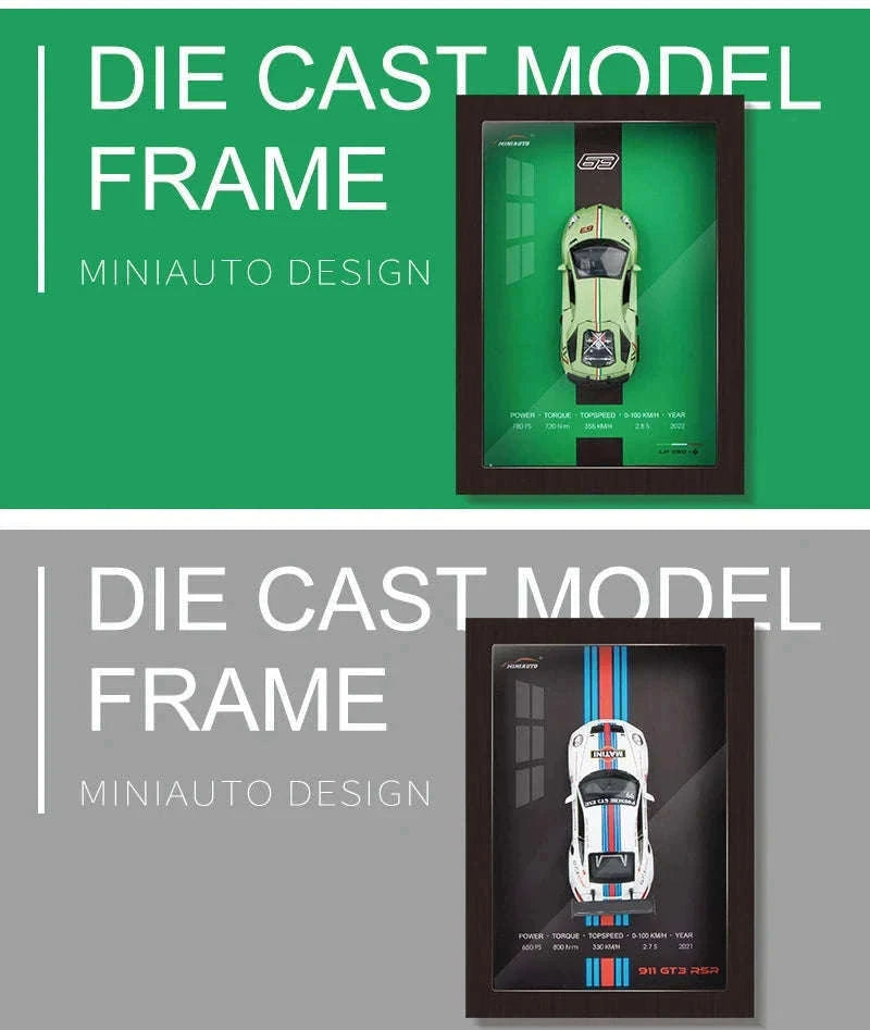 1:32 Diecast Metal Sports Car Frame Wall Decor Model-B1