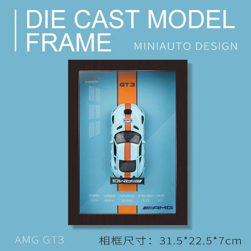1:32 Diecast Metal Sports Car Frame Wall Decor Model-B1