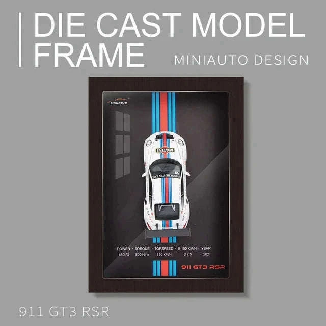 1:32 Diecast Metal Sports Car Frame Wall Decor Model-B1