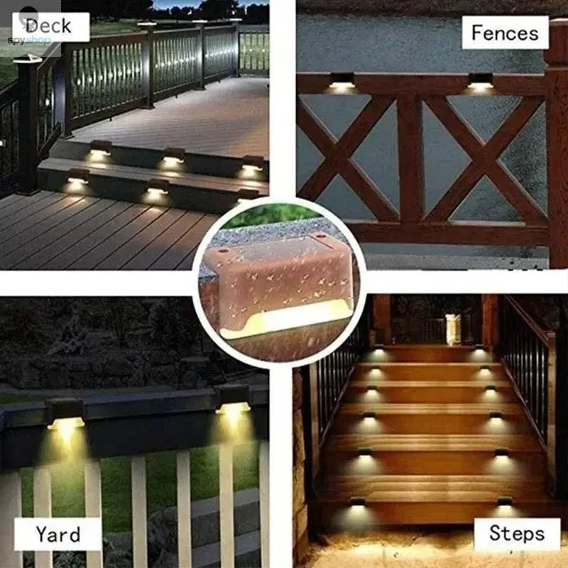 1/4/8/12/pcs Solar LED Lights Outdoor Garden Light Deck Lamp Solar Stairs Light Waterproof Solar Step Lamp Patio Garden Decor Spy-shop.com