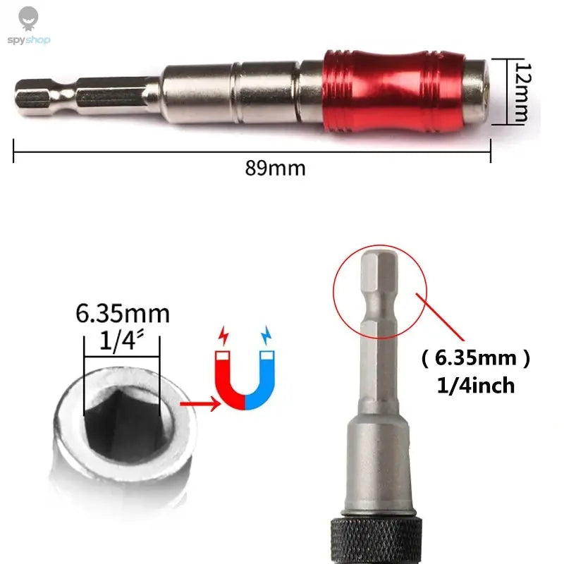 1/4 "Hex Magnetic Ring Screwdriver Bits Drill Hand Tools Drill Bit Extension Rod Quick Change Holder Drive Guide Screw Drill Tip Spy-shop.com