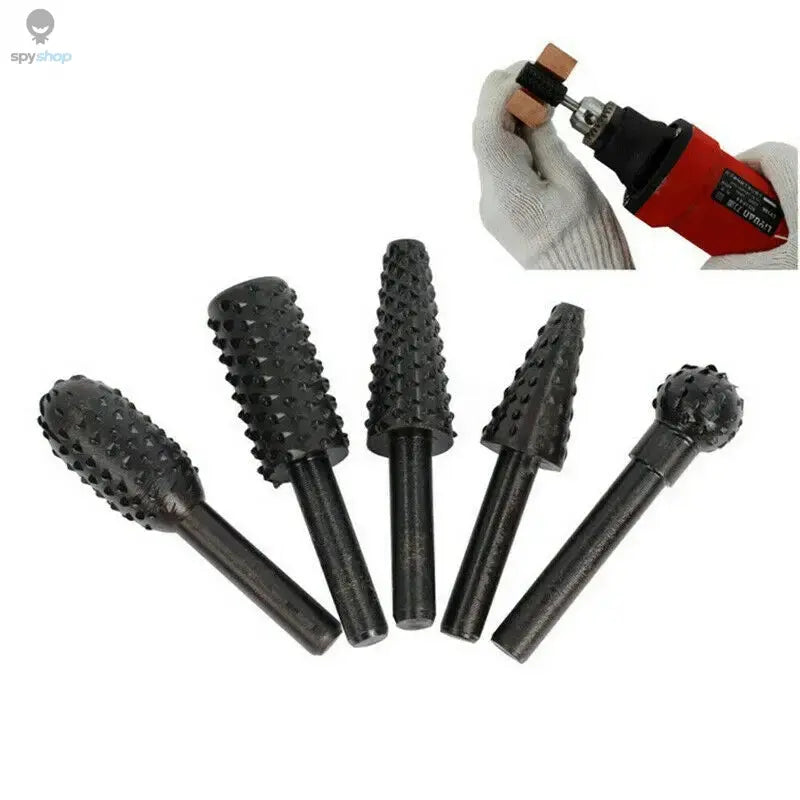 1/4'' 5PCS Drill Bit Set Cutting Tools for Woodworking Knife Wood Carving Tool Carpentry Wood Cutting Tools WorkDrill Bit Set Spy-shop.com
