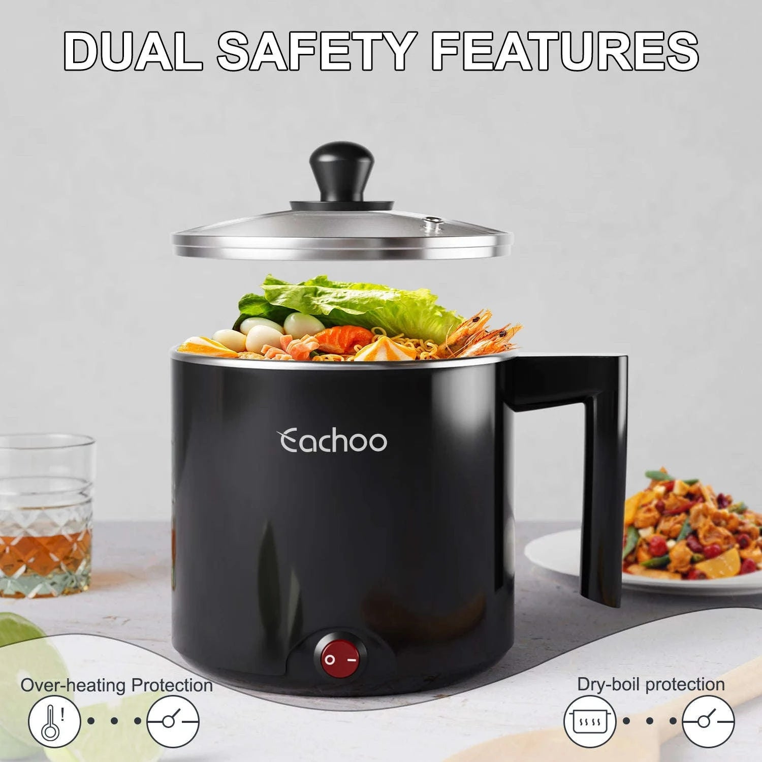 1.5L Electric Hot Pot Saucepan-black / US / United States