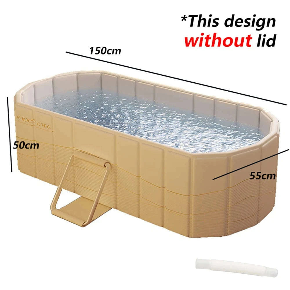 1.5m PVC Foldable Bath Tub for Full‑Body Adult Relaxation-1.5m No Lid / Poland