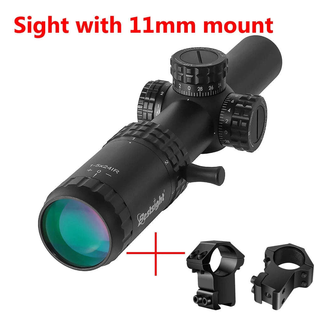 1-5X24 Tactical Rifle Scope with Red/Green Illumination-sight with 20mm / Poland