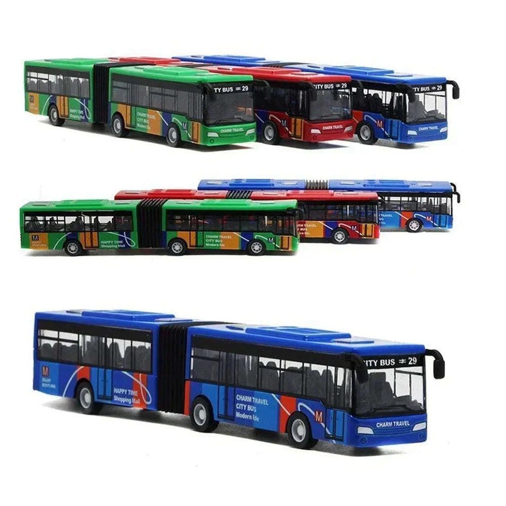 1:64 Alloy City Bus Model Diecast Pull-Back Toy for Kids-green
