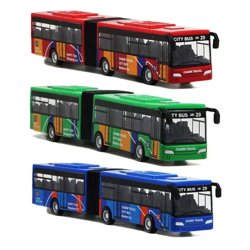 1:64 Alloy City Bus Model Diecast Pull-Back Toy for Kids-green