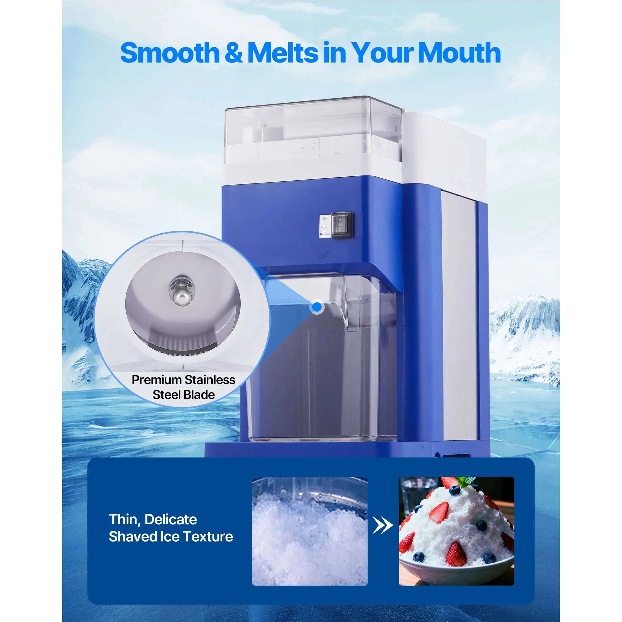 1.8L Electric Ice Shaver Machine with Stainless Steel Blades-White 1.8L / United States