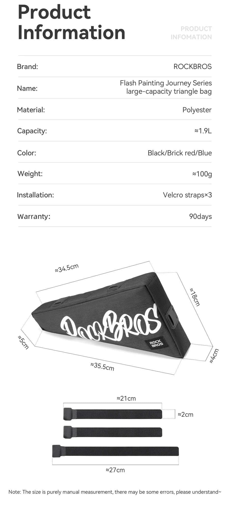 1.9L Waterproof Bicycle Triangle Frame Bag-30180028002