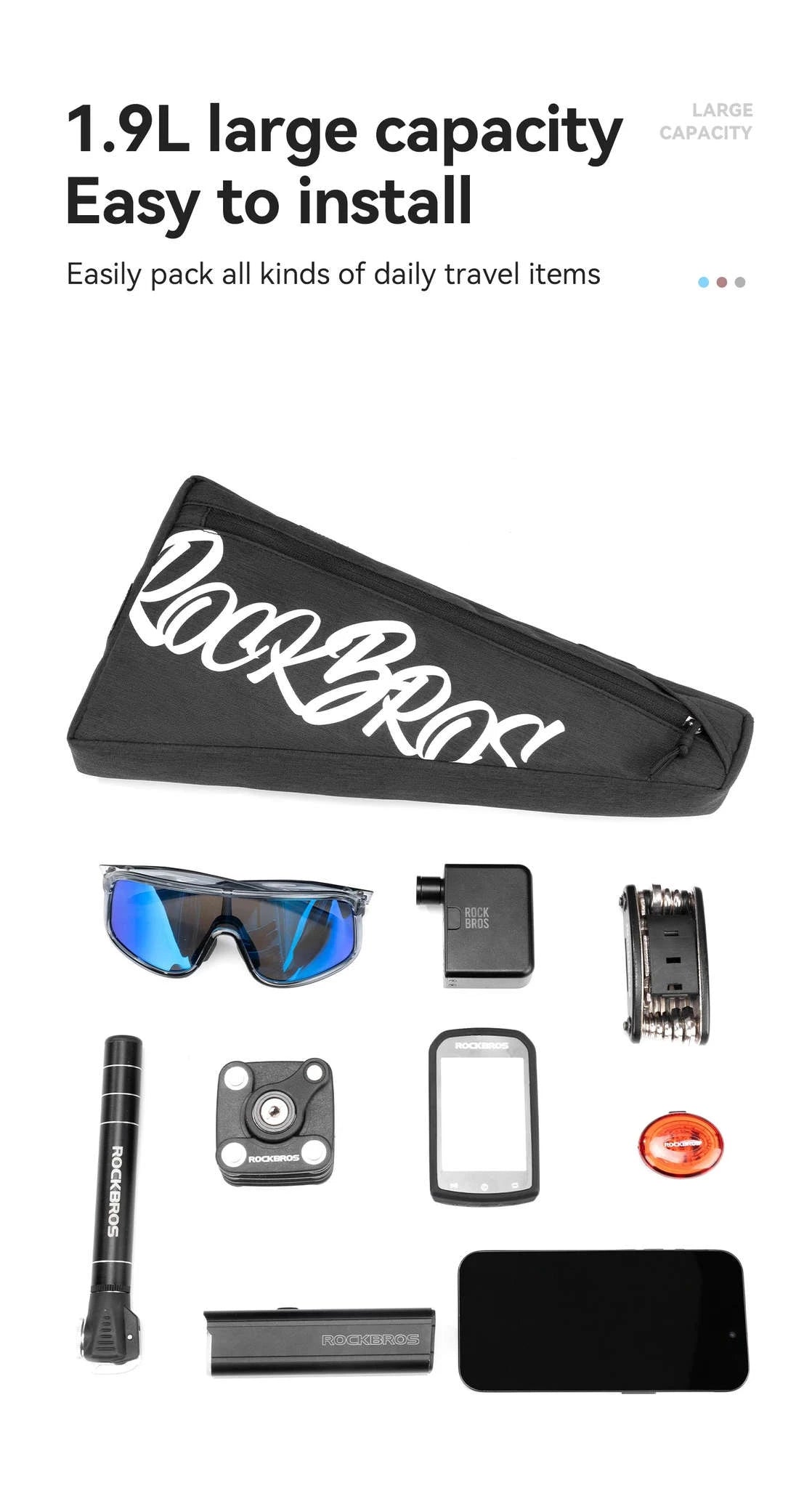 1.9L Waterproof Bicycle Triangle Frame Bag-30180028002