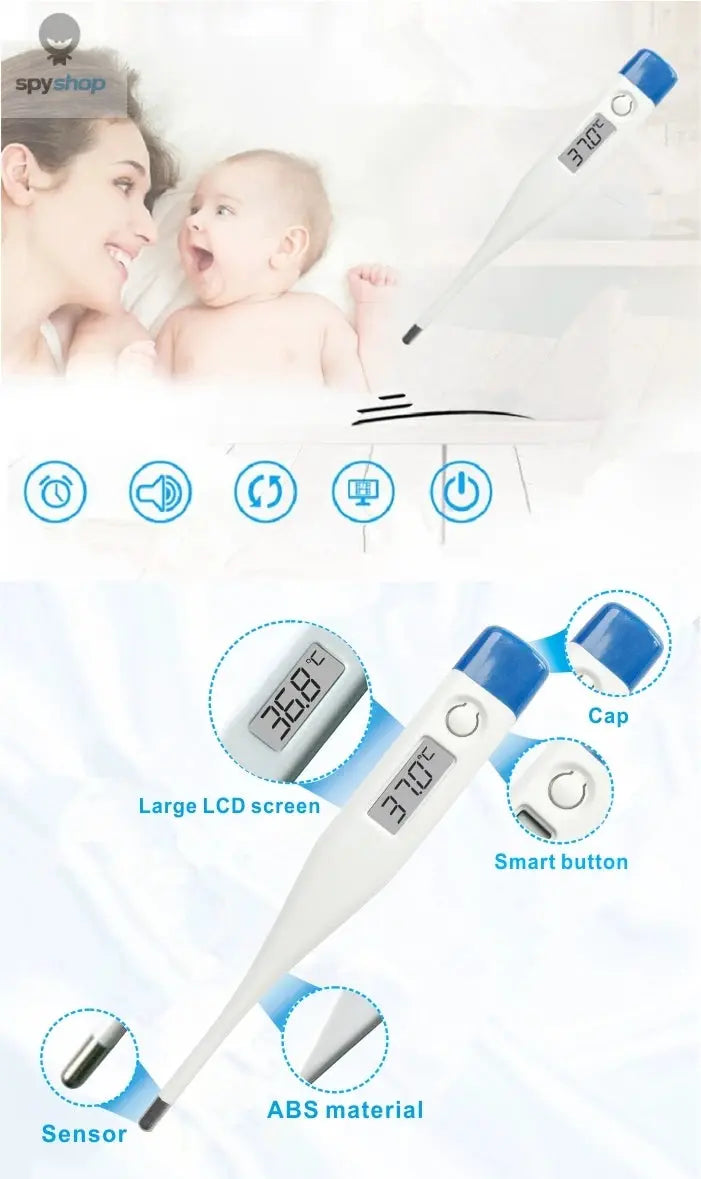 1 PC Digital Thermometer Good Quality Clinical Oral Underarm Rectal Test Baby Adult Fever Temperature Basal Rigid Tip Termometer