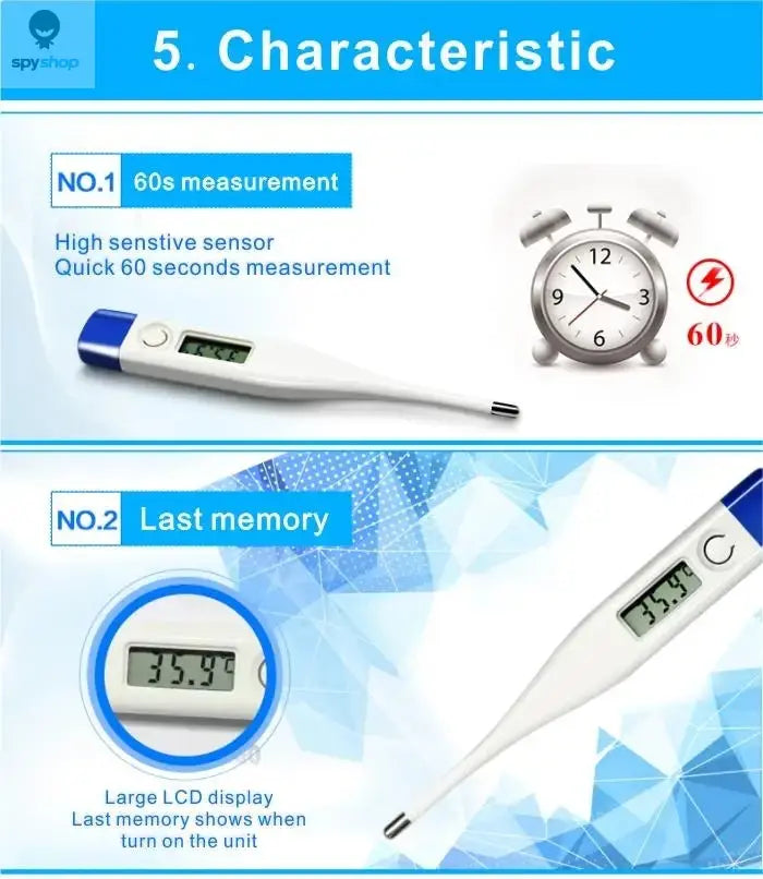 1 PC Digital Thermometer Good Quality Clinical Oral Underarm Rectal Test Baby Adult Fever Temperature Basal Rigid Tip Termometer