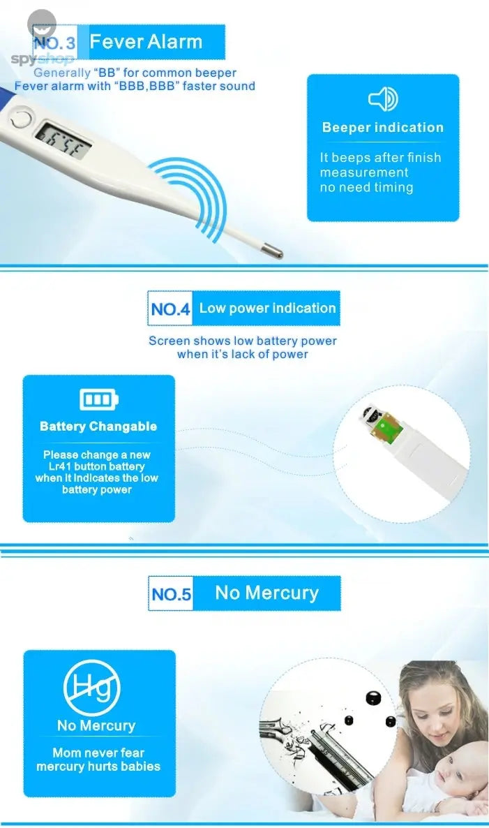 1 PC Digital Thermometer Good Quality Clinical Oral Underarm Rectal Test Baby Adult Fever Temperature Basal Rigid Tip Termometer