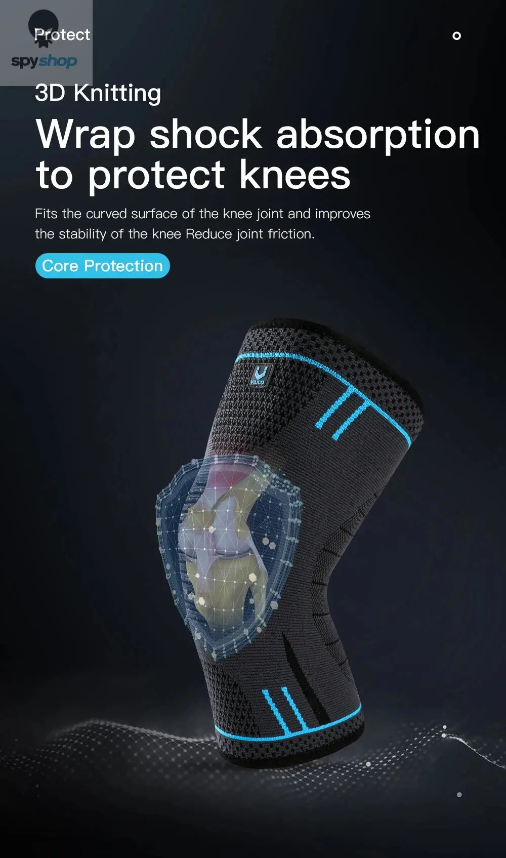 1 Pcs Compression Knee Support Sleeve Elastic Breathable Knee Pads Brace Springs Gym Sports Protector Basketball Volleyball Run Spy-shop.com