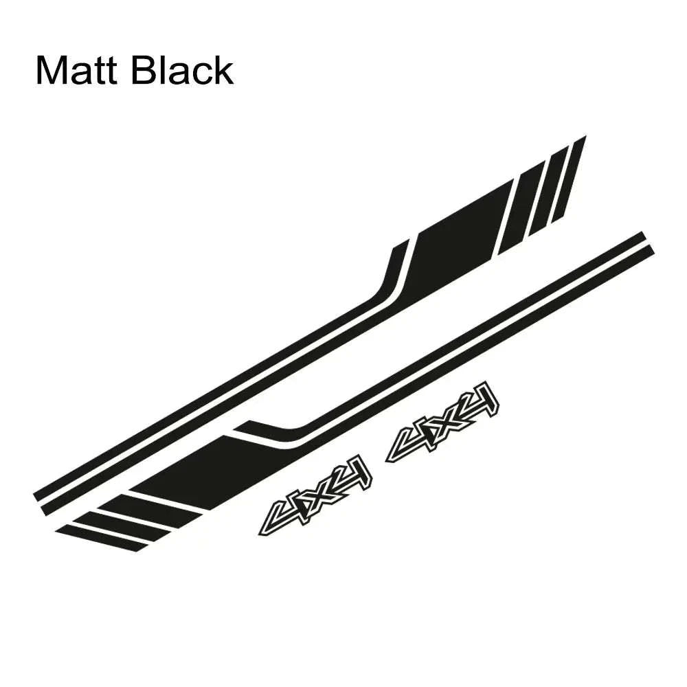 1 Pair 4x4 Off Road Side Body Sticker Decals-Glossy Black / 150x16cm