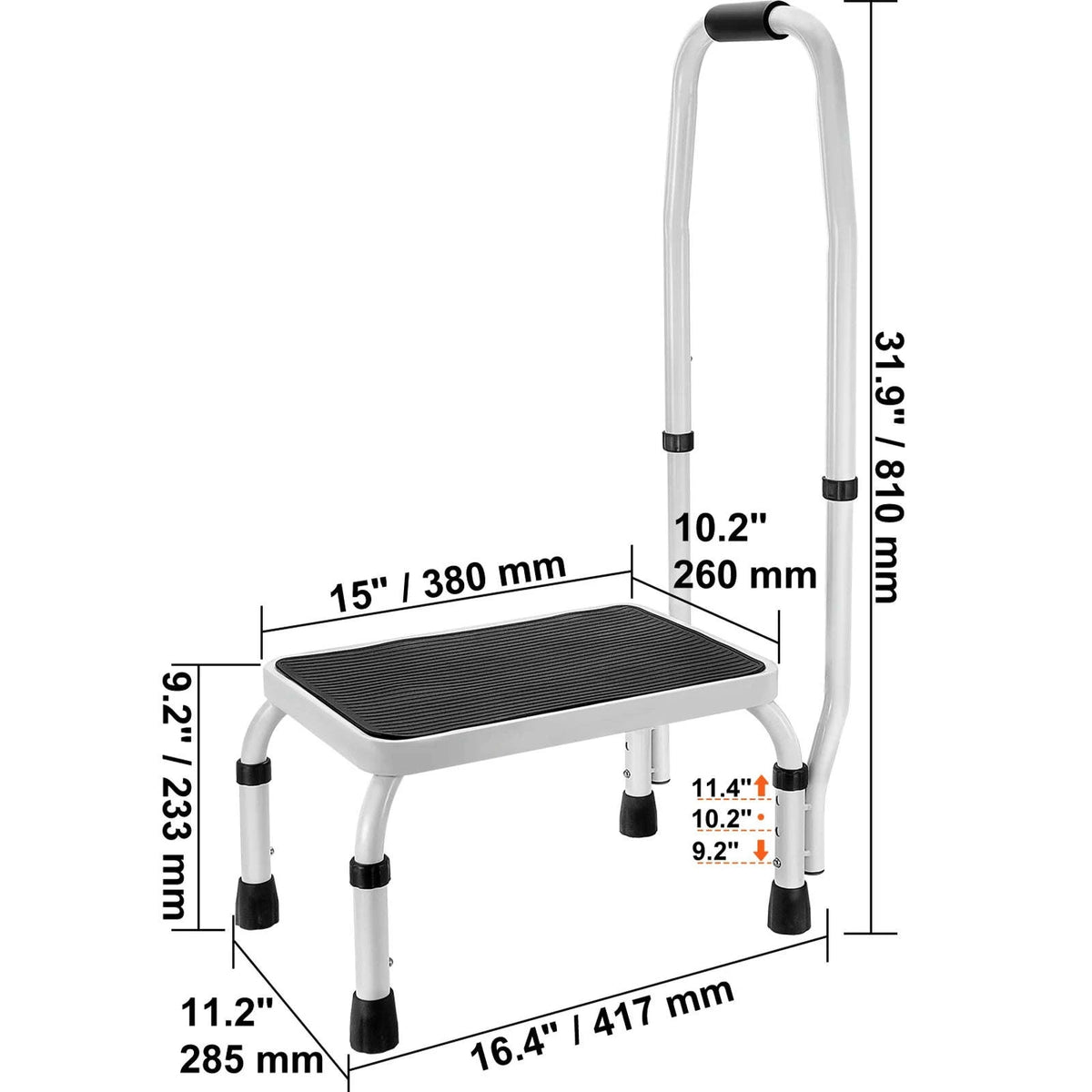 1-Step Adjustable Folding Stool 330 lb Capacity-two step / spain