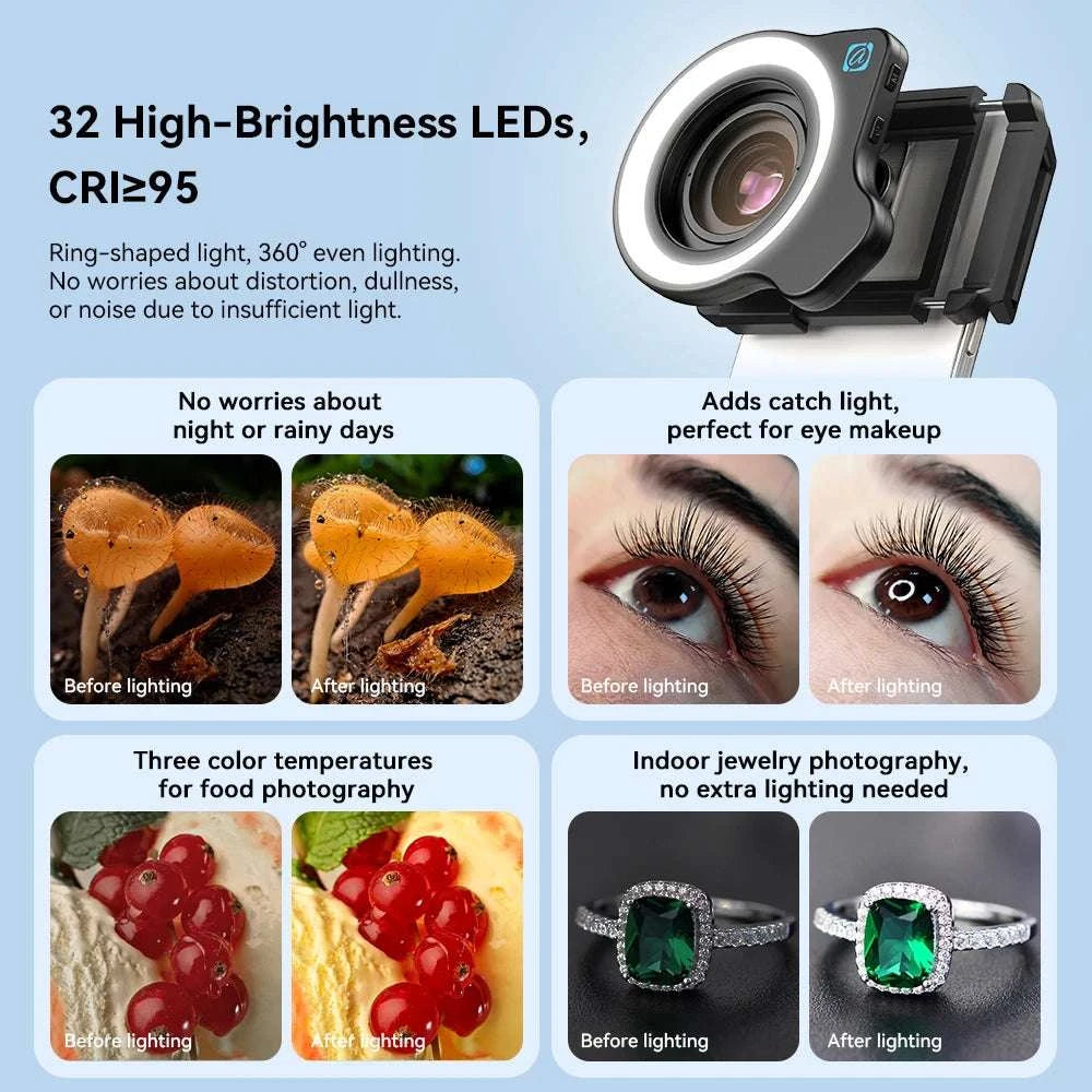 10–20X Macro Phone Lens with LED Light for iPhone & Android-macro with light