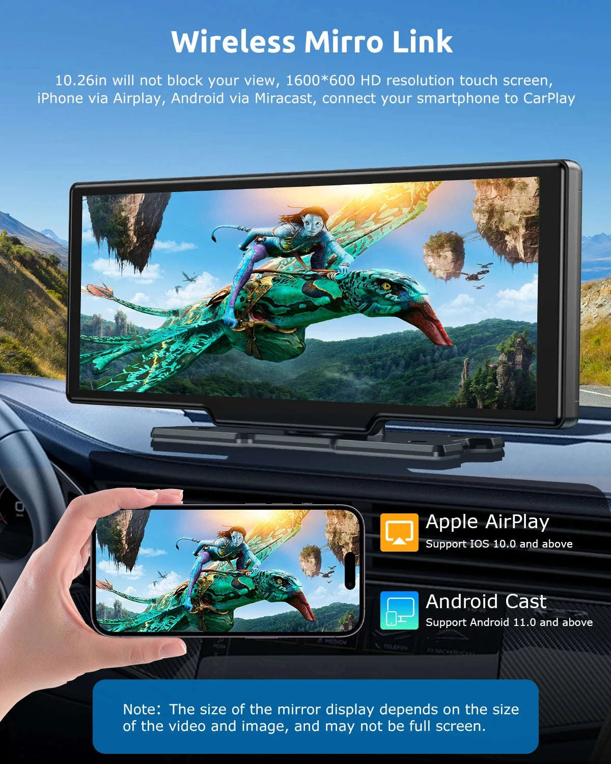 10.26" 4K Dash Cam Car Stereo with Wireless CarPlay-1026SCP Carplay / United States