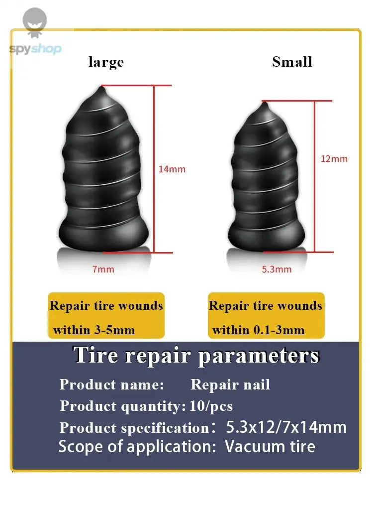 10/30Pcs Car Tyre Repair Rubber Nail Set Universal Car Motorcycle Tyre Repair Nails Truck Scooter Bike Tire Puncture Repair Tool Spy-shop.com