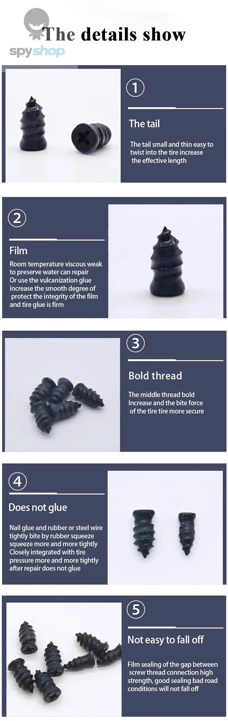 10/30Pcs Car Tyre Repair Rubber Nail Set Universal Car Motorcycle Tyre Repair Nails Truck Scooter Bike Tire Puncture Repair Tool Spy-shop.com