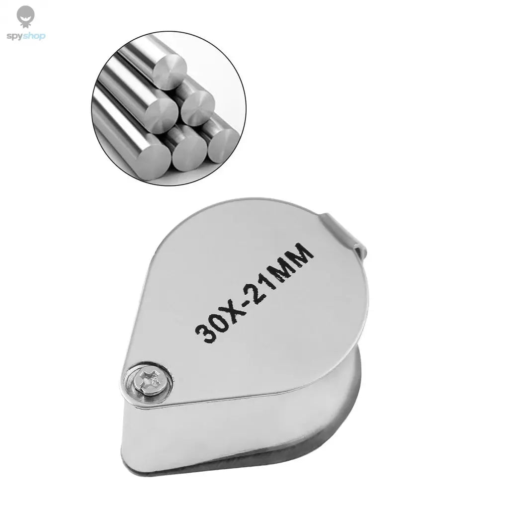 10-30X Pocket Loupe Magnifier Jewelry Magnifying Glass Foldable Diamond Lupa Triplet Jewelers Eye Glass Tool Reading Magnifier Spy-shop.com
